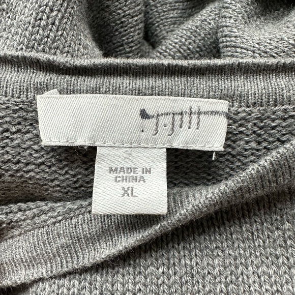 J. Jill Cotton Rayon Cold Shoulder Crew Neck Pullover Sweater Ties Gray Size XL - Picture 10 of 13